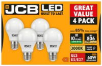 JCB LED GLS 806lm ES 3000K Warm 4 Pack