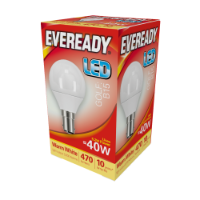 EVEREADY LED Golfball 470lm Warm White SBC 10,000Hrs