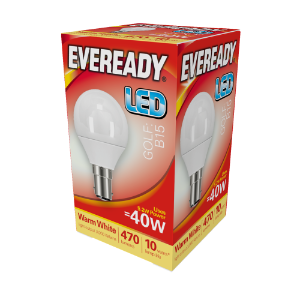 EVEREADY LED Golfball 470lm Warm White SBC 10,000Hrs