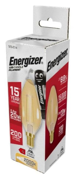 ENERGIZER FILAMENT GOLD LED CANDLE E14 BOX