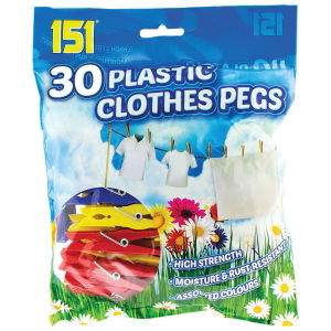 151 30 Pack Plastic Clothes Pegs