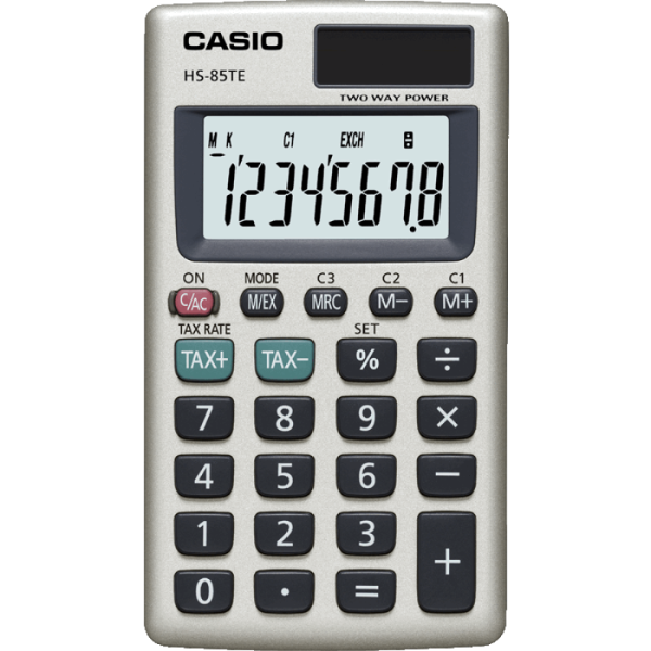 Casio Pocket Calculator with Tax Conversions HS85TE-SK