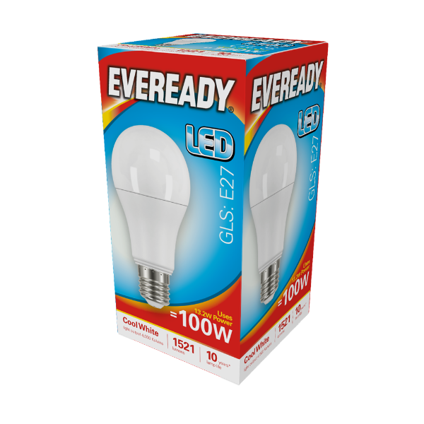 EVEREADY LED GLS 1521lm Cool White ES 10,000Hrs