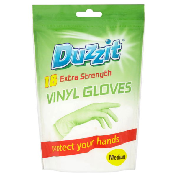 DUZZIT 10 Pack Medium Vinyl Gloves