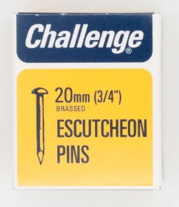 CHALLENGE 20mm Escutcheon Pins Brassed