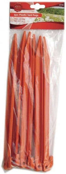 REDWOOD 6 Piece 22cm Plastic Tent Pegs