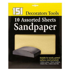 151 Assorted Sandpaper Sheets 10 Pack
