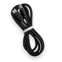 USB C Male Plug --- USB C Male Plug Black 1m Braided (7098)