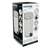 KINGFISHER 30L Stainless Steel Pedal Bin