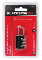 BLACKSPUR 3 Digit Black Combination Lock