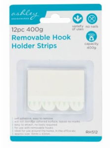ASHLEY 12pc Removable Hook Holder Strips