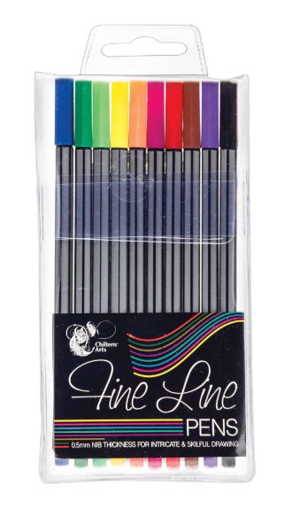 CHILTERN ARTS 10 Pack Fineliner Pen