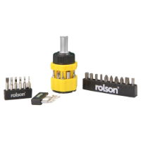 ROLSON Stubby Ratche 15 Screwdriver and 18 Precision Bit Set