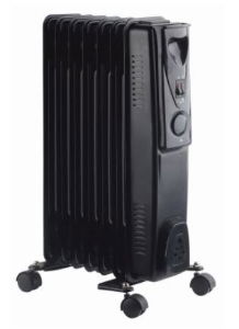 KINGAVON 1.5kw 7 Fin Black Slimline Oil Filled Radiator