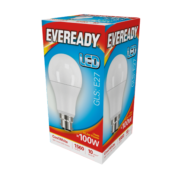 EVEREADY LED GLS 1521lm Cool White BC 10,000Hrs