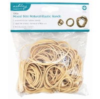 ASHLEY 100g Mixed Size Natural Elastic Bands