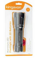 KINGAVON Aluminium Flashlight with 2 D Batteries