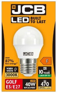 JCB LED Golf 470lm Opal 6w E27 2700k