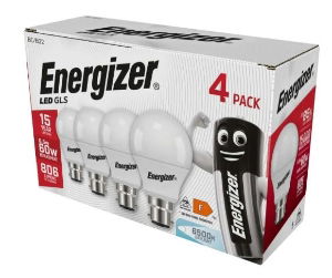 ENERGIZER LED GLS 806LM B22 DAY LIGHT BOX 4PK