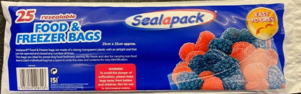 SEALAPACK Food & Freezer Bags 25pk