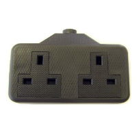 2 Gang Resilient Extension Socket BLACK (9433B)