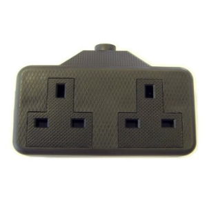 2 Gang Resilient Extension Socket BLACK (9433B)