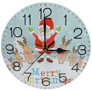 XMAS HAUS Christmas Wall Clock Santa & Reindeers