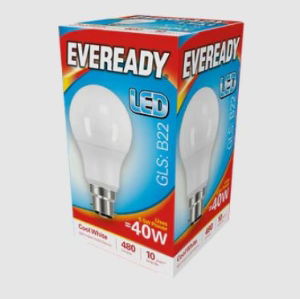 EVEREADY LED GLS 480lm Cool White BC 10,000Hrs