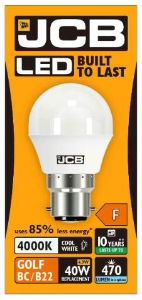 JCB LED GOLF 520lm OPAL B22 4000k BOX