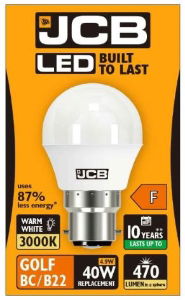 JCB LED GOLF 470lm OPAL B22 warm BOX