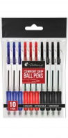 CHILTERN STATIONARY 10 Pack Comfort Grip Ball Point Pens