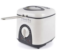 KitchenPerfected 1L Compact Cream Deep Fat Fryer