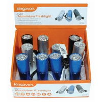 KINGAVON 9 LED Aluminium Flashlight (CDU 12)