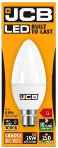 JCB LED CANDLE 250lm OPAL B22 2700k BOX