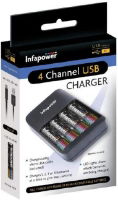 INFAPOWER 5 Channel USB Recharger - 4 x AA 1300mAh