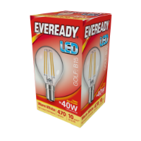 EVEREADY LED 470lm Clear Golfball SBC Filament