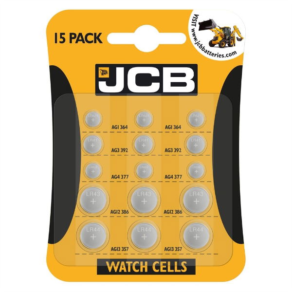 JCB 15 Coin Cell Mix (PL364, PL392, PL377, PL386, PL357)