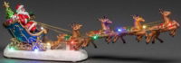 KONST SMIDE Fiber Optic Santa in Sledge 10 LED B/O