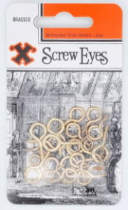 X Assorted Screw Eyes Brassed