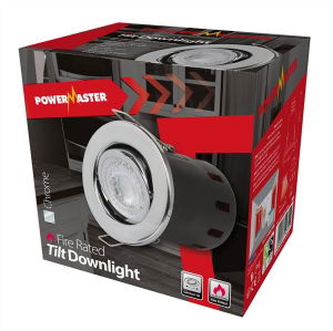 POWERMASTER Fire Rated Tilt Downlight - CHROME