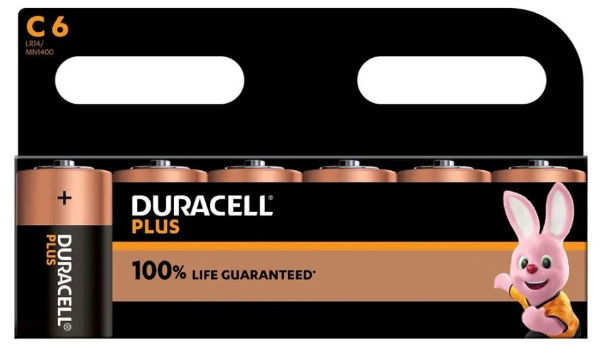 DURACELL Plus Power (C) 1400 B6   **CARD OF SIX**