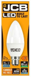 JCB CANDLE 470lm OPAL B22 6500k BOX