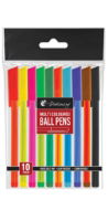 CHILTERN STATIONARY 10 Pack Coloured Ball Point Pens