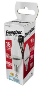 S17365 ENERGIZER LED CANDLE 806LM OPAL E14 BOX 6500k