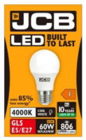 JCB LED A60 820lm OPAL E27 Cool White BOX