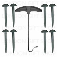 REDWOOD 8 Plastic Tent Pegs And Extractor