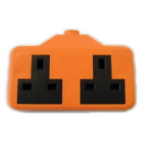 2 Gang Resilient Extension Socket ORANGE (9433O)