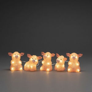 KONST SMIDE Acrylic Pigs 5 Piece Set 5x8 W/W LED