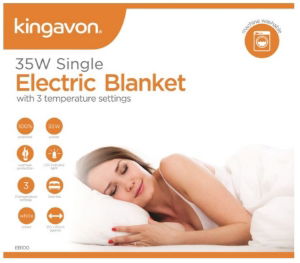 KINGAVON Single Electric Blanket 120 x 60cm