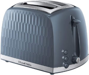 RUSSELL HOBBS Textured 2 Slice Toaster Honeycomb - GREY